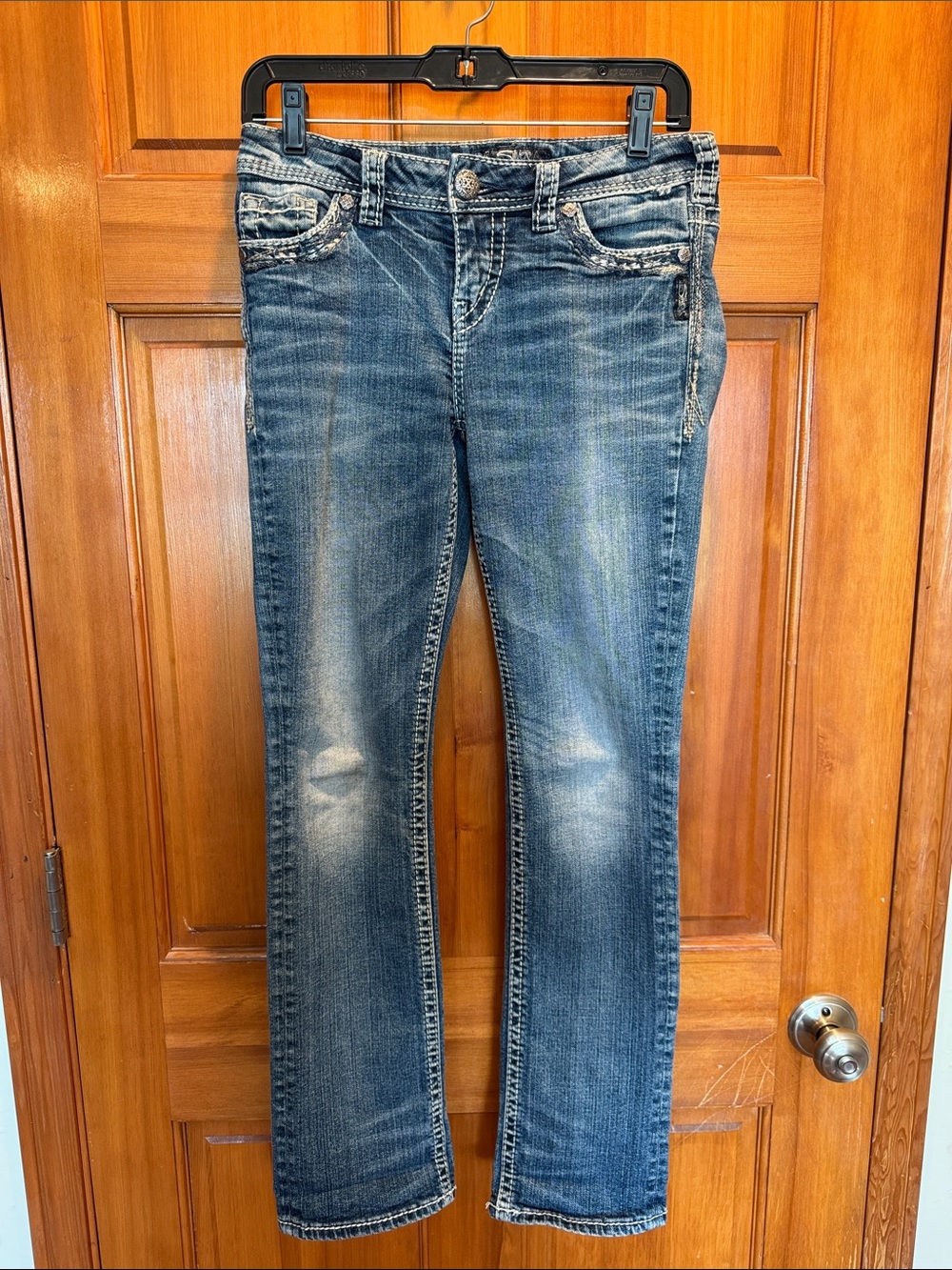 Silver Jeans Co. Bootcut Jeans W27/L30 Medium Wash Blue Jeans Thick Stitching